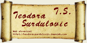 Teodora Surdulović vizit kartica